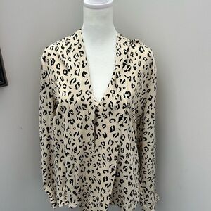 Leopard Print V-Neck Blouse